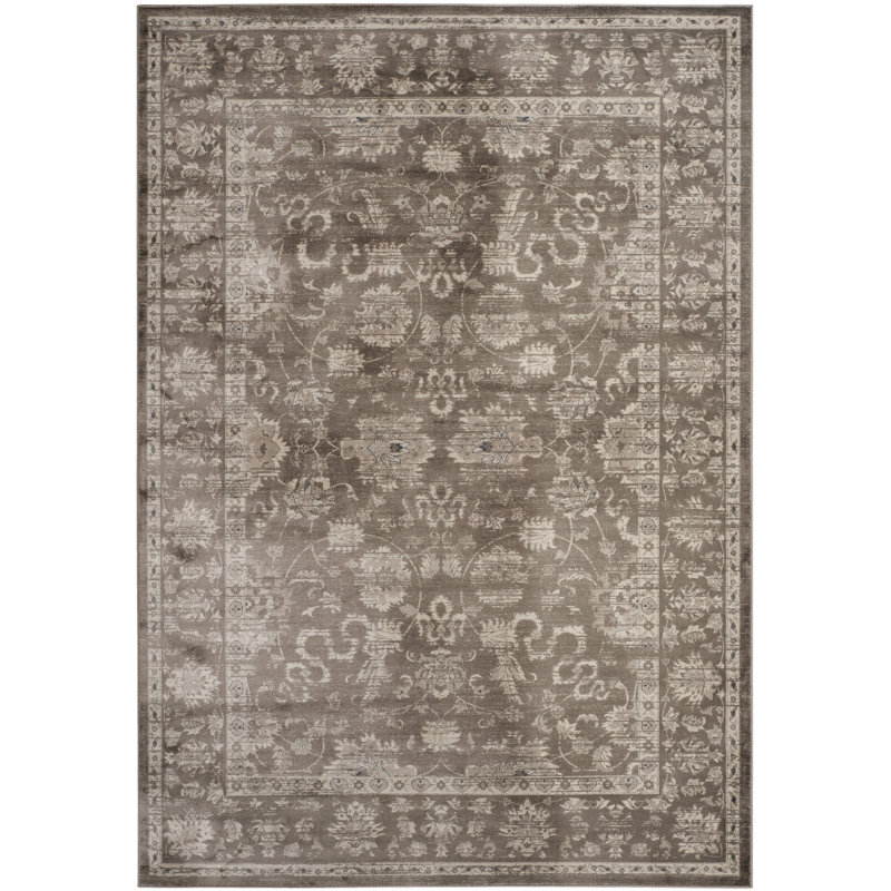 Safavieh Audrey Power Loomed Viscose Yarns Brown/Ivory Floral Area Rug & Reviews Wayfair.co.uk